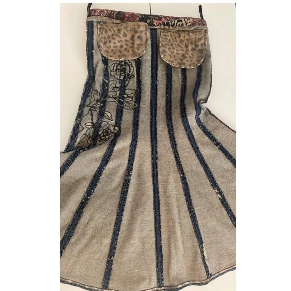 Roberto Cavalli Denim Skirt with Embroidery - Picture 8 of 17